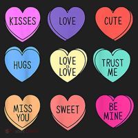 Valentine Conversation Hearts Candy Happy Valentines Day Beanie thumb 2