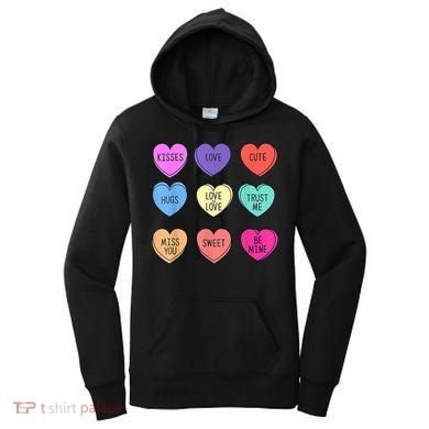 Valentine Conversation Hearts Candy Happy Valentines Day Women's Hoodie