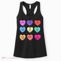 Valentine Conversation Hearts Candy Happy Valentines Day Women's Tank Top thumb 0