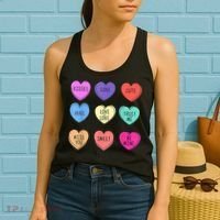 Valentine Conversation Hearts Candy Happy Valentines Day Women's Tank Top thumb 2