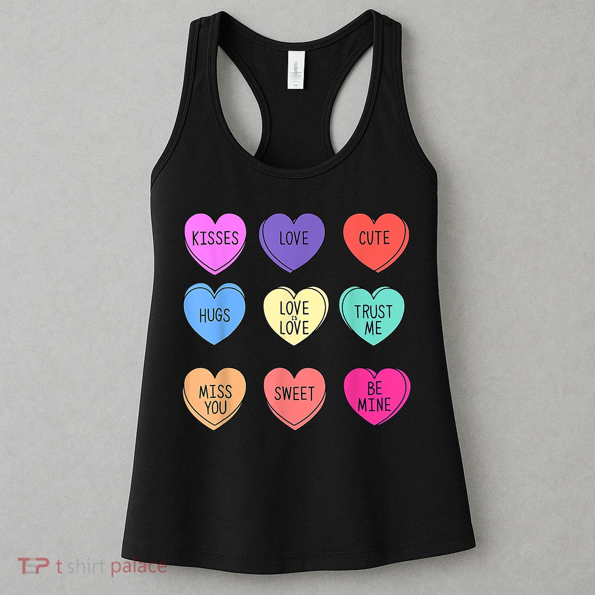 Valentine Conversation Hearts Candy Happy Valentines Day Women's Tank Top