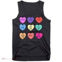 Valentine Conversation Hearts Candy Happy Valentines Day Tank Top thumb 0