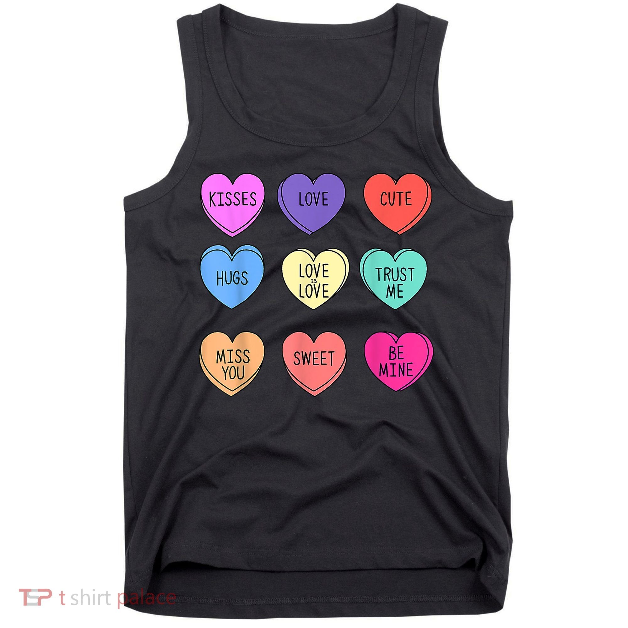 Valentine Conversation Hearts Candy Happy Valentines Day Tank Top