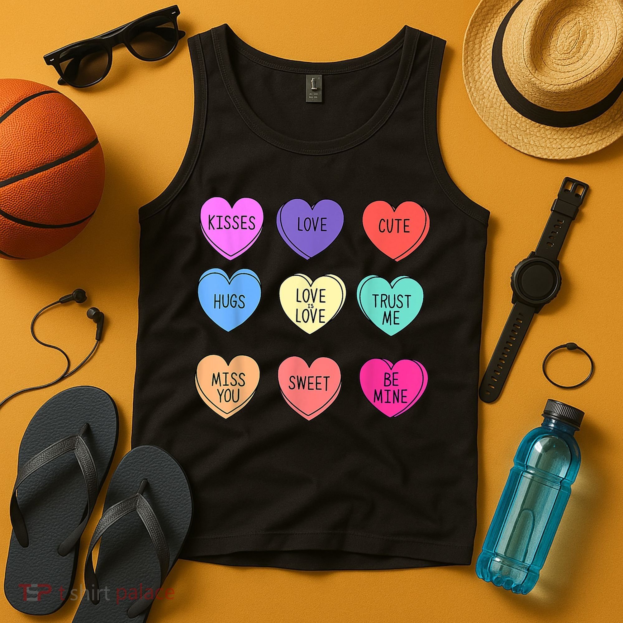 Valentine Conversation Hearts Candy Happy Valentines Day Tank Top