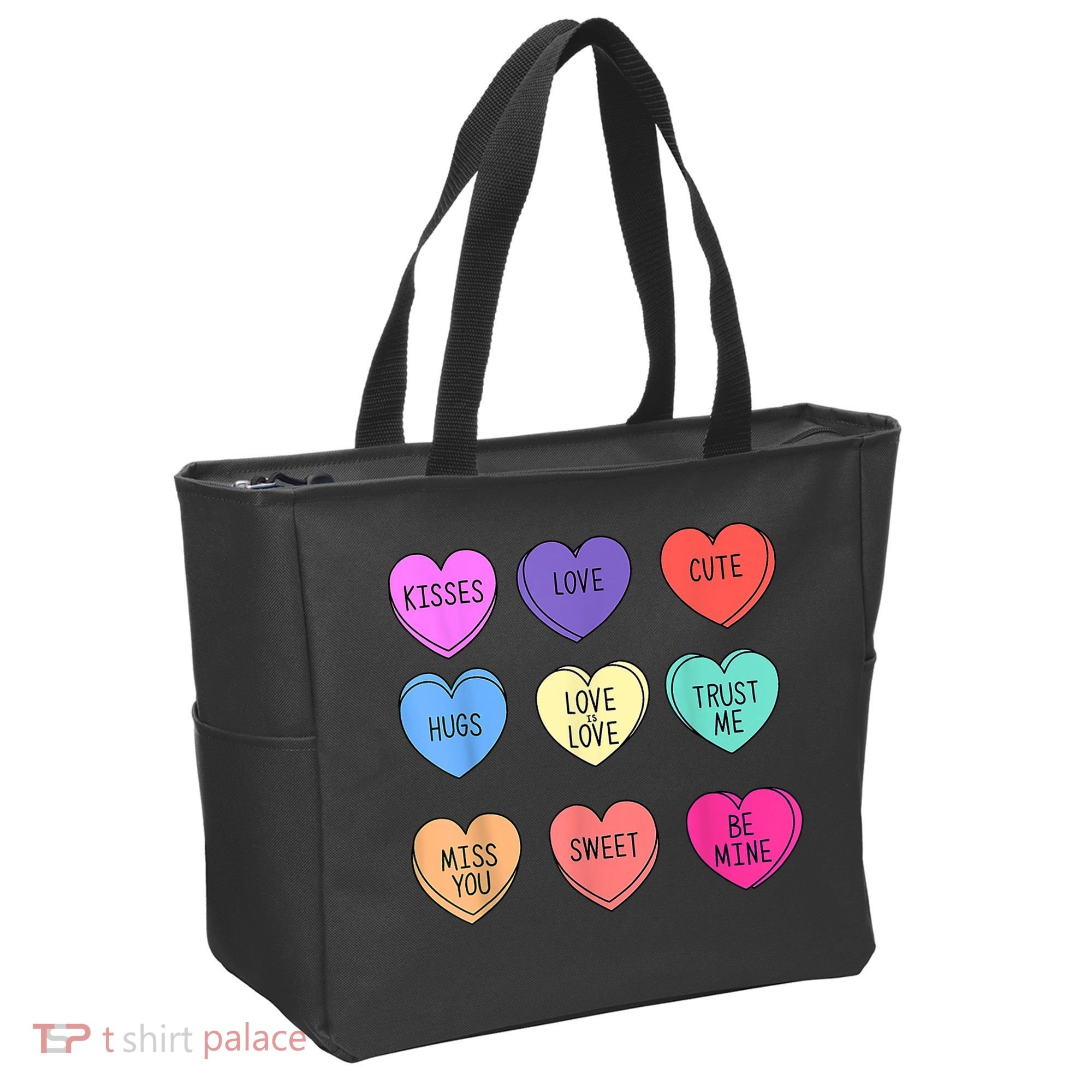 Valentine Conversation Hearts Candy Happy Valentines Day Tote Bag