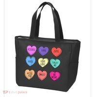 Valentine Conversation Hearts Candy Happy Valentines Day Tote Bag thumb 3