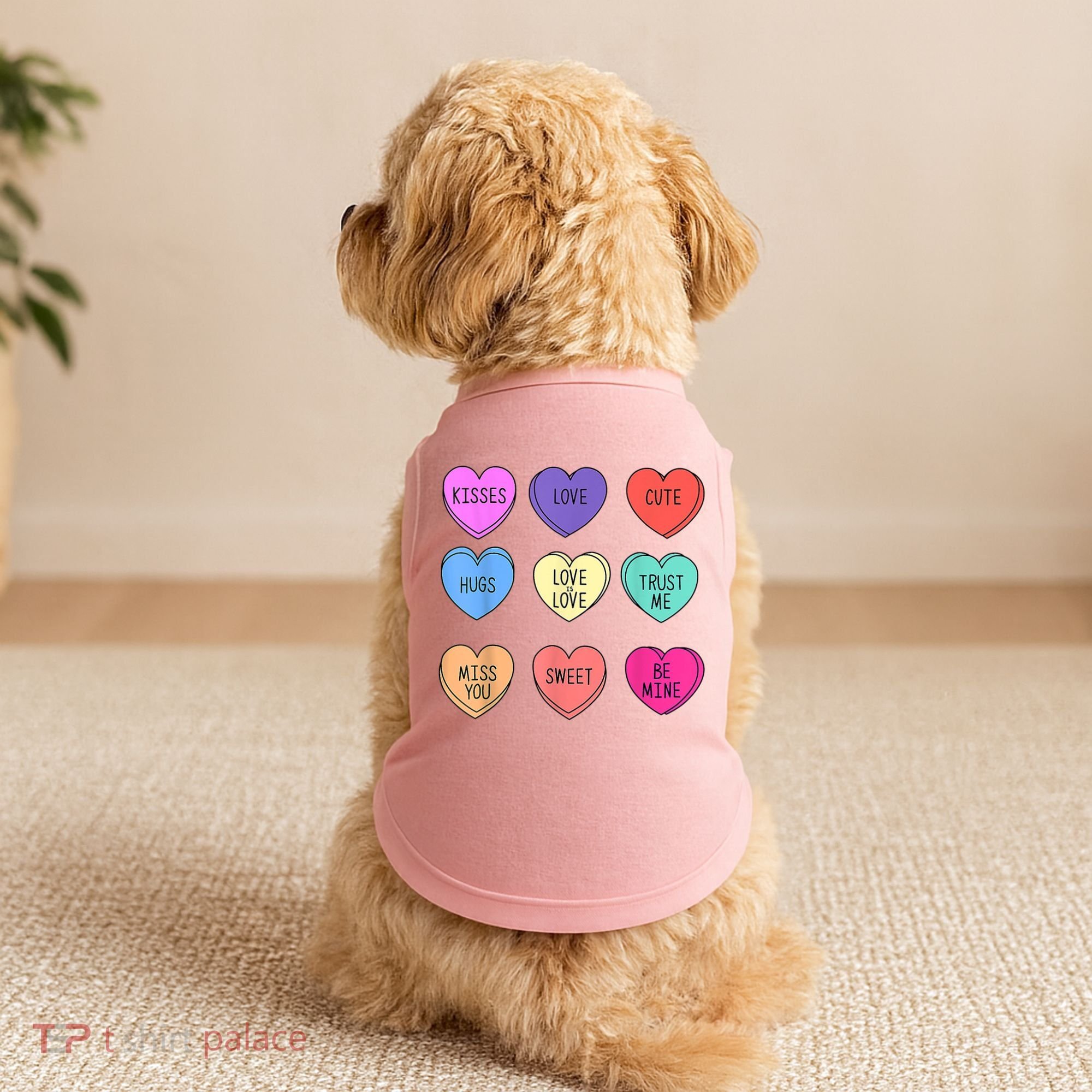 Valentine Conversation Hearts Candy Happy Valentines Day Doggie Tank