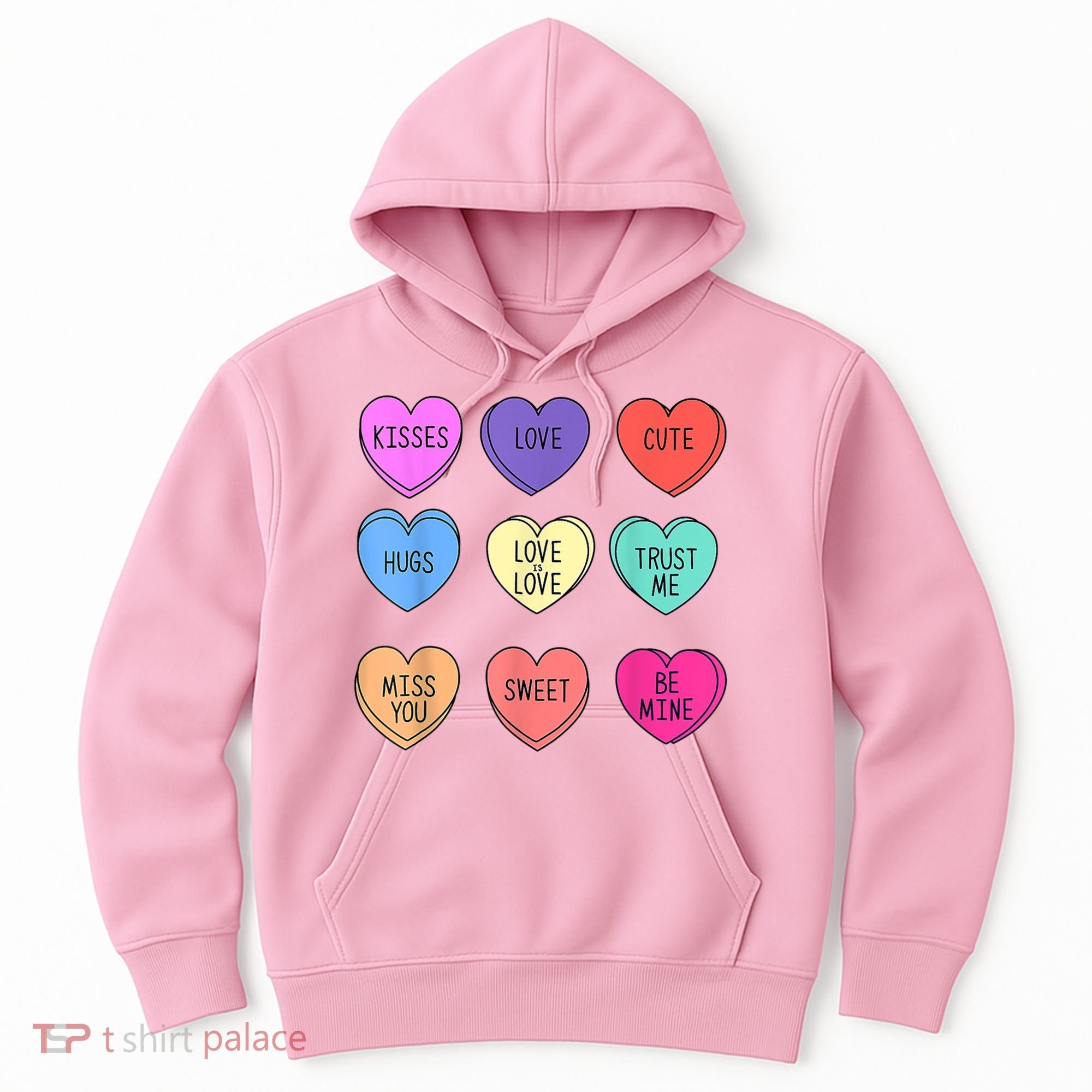 Valentine Conversation Hearts Candy Happy Valentines Day Hoodie
