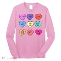 Valentine Conversation Hearts Candy Happy Valentines Day Long Sleeve Shirt thumb 0