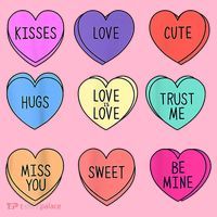 Valentine Conversation Hearts Candy Happy Valentines Day Long Sleeve Shirt thumb 2