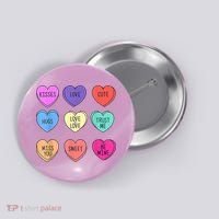 Valentine Conversation Hearts Candy Happy Valentines Day Button thumb 0