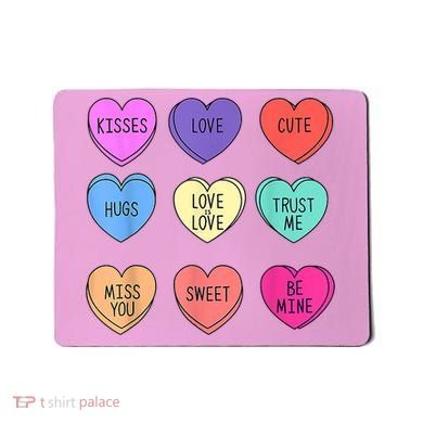 Valentine Conversation Hearts Candy Happy Valentines Day Mousepad