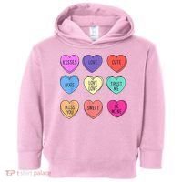 Valentine Conversation Hearts Candy Happy Valentines Day Toddler Hoodie thumb 0