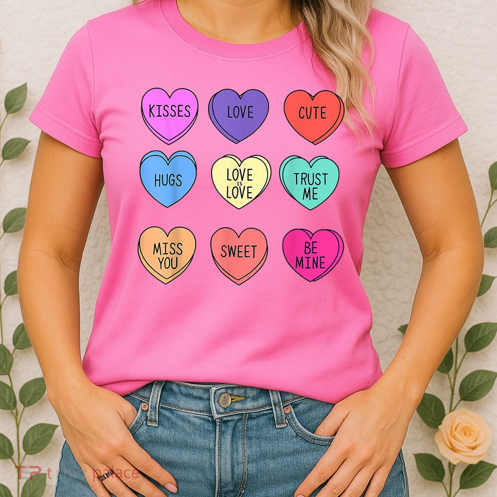 Valentine Conversation Hearts Candy Happy Valentines Day Women's T-Shirt