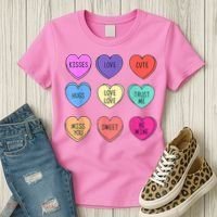 Valentine Conversation Hearts Candy Happy Valentines Day Women's T-Shirt thumb 3