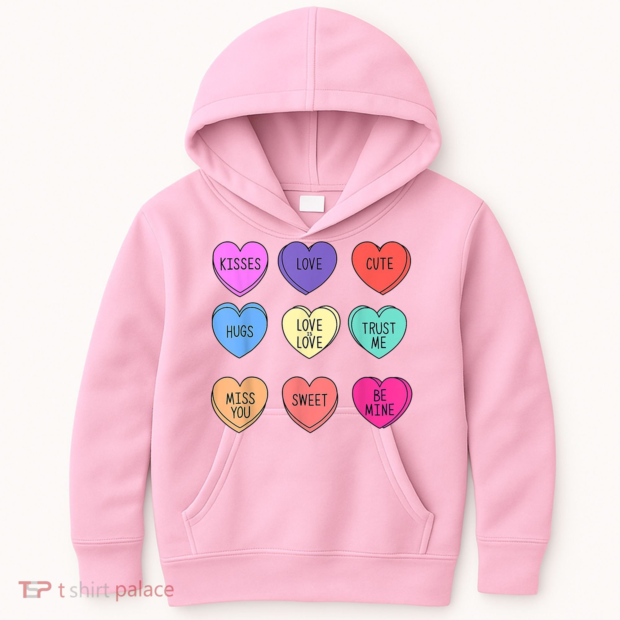 Valentine Conversation Hearts Candy Happy Valentines Day Kids Hoodie