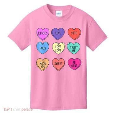Valentine Conversation Hearts Candy Happy Valentines Day Kids T-Shirt