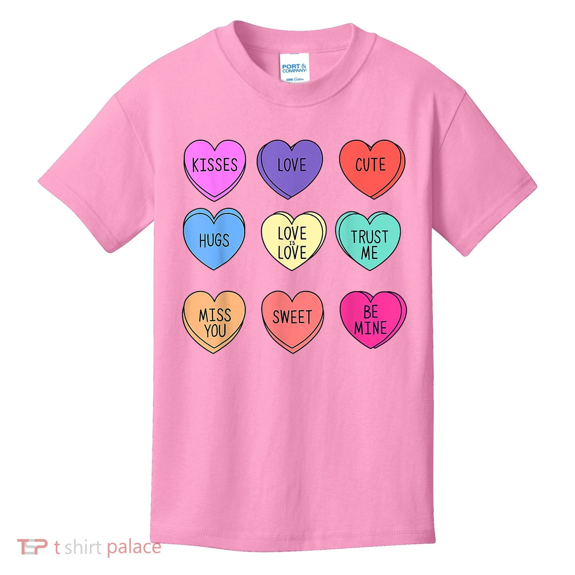 Valentine Conversation Hearts Candy Happy Valentines Day Kids T-Shirt