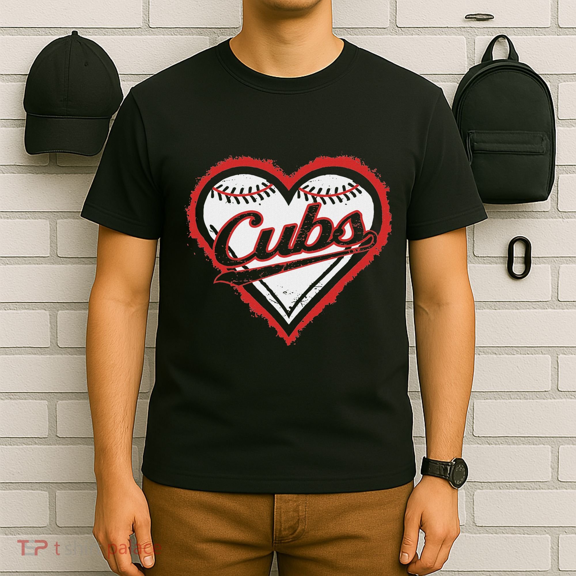 Vintage Cubs Heart Throwback Retro Classic T-Shirt