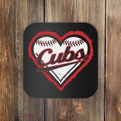 Vintage Cubs Heart Throwback Retro Classic Coaster
