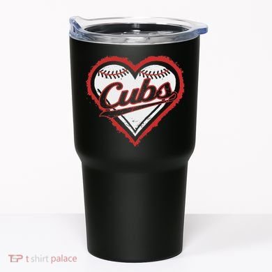 Vintage Cubs Heart Throwback Retro Classic Tumbler