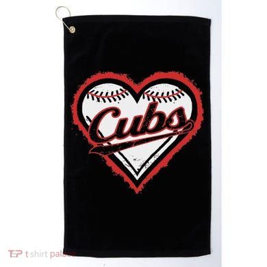 Vintage Cubs Heart Throwback Retro Classic Golf Towel