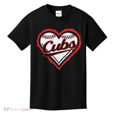 Vintage Cubs Heart Throwback Retro Classic Kids T-Shirt