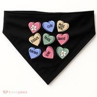 Valentine Candy Hearts Cute Gift USA-Made Doggie Bandana thumb 0