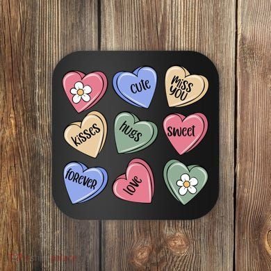 Valentine Candy Hearts Cute Gift Coaster