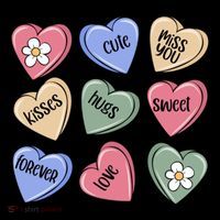 Valentine Candy Hearts Cute Gift Women's Hoodie thumb 2