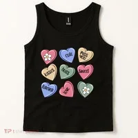 Valentine Candy Hearts Cute Gift Tank Top thumb 2
