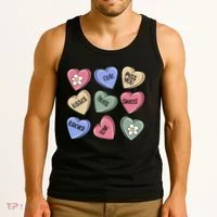 Valentine Candy Hearts Cute Gift Tank Top thumb 3