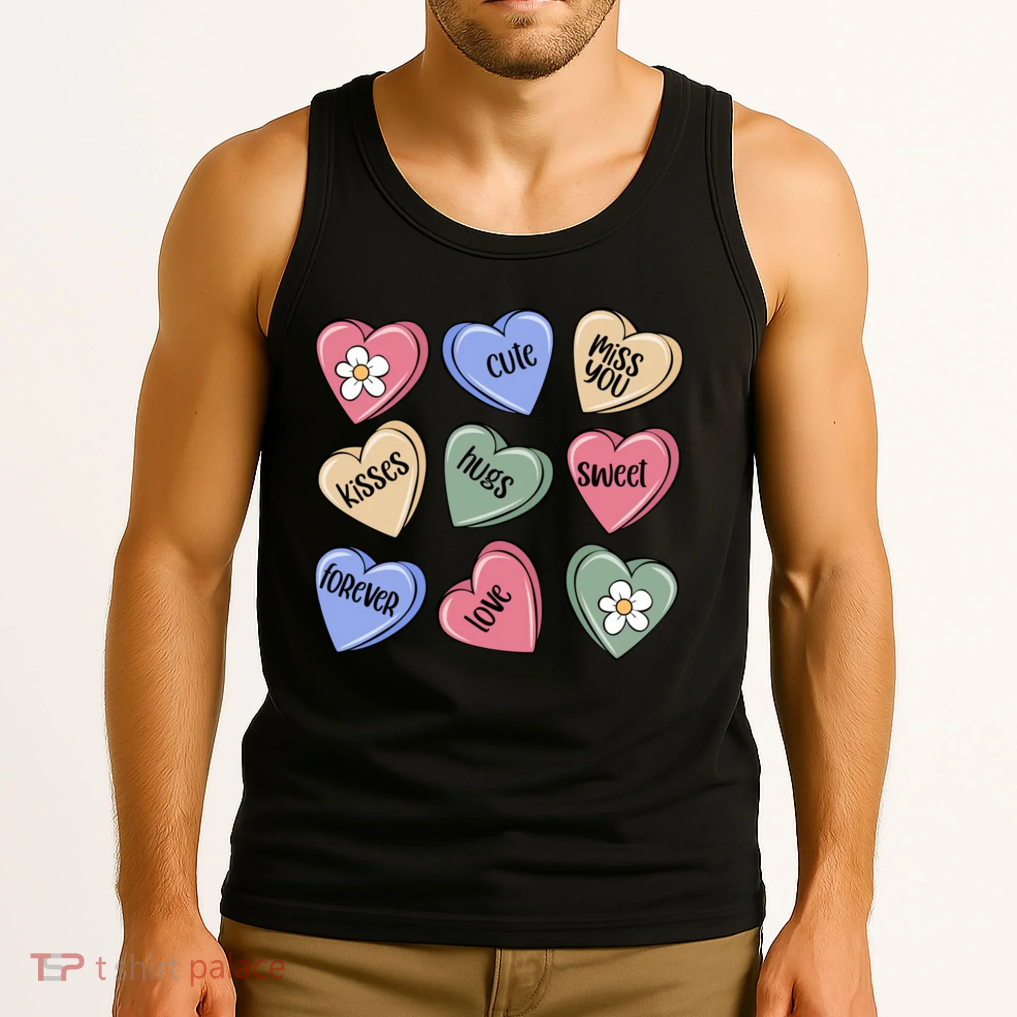 Valentine Candy Hearts Cute Gift Tank Top