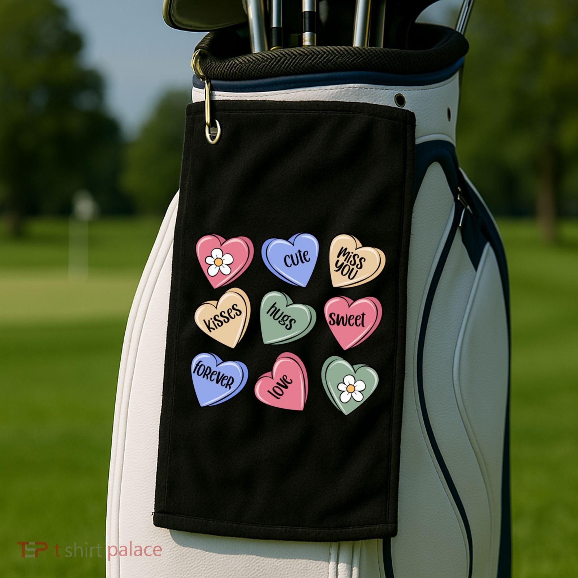Valentine Candy Hearts Cute Gift Golf Towel