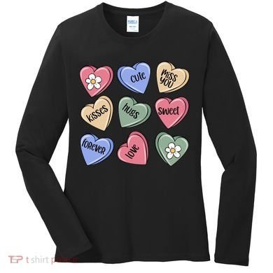 Valentine Candy Hearts Cute Gift Women's Long Sleeve Shirt