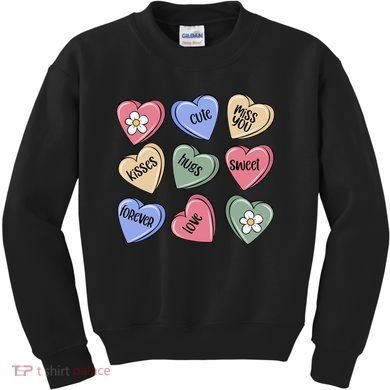 Valentine Candy Hearts Cute Gift Kids Sweatshirt