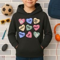 Valentine Candy Hearts Cute Gift Kids Hoodie thumb 2