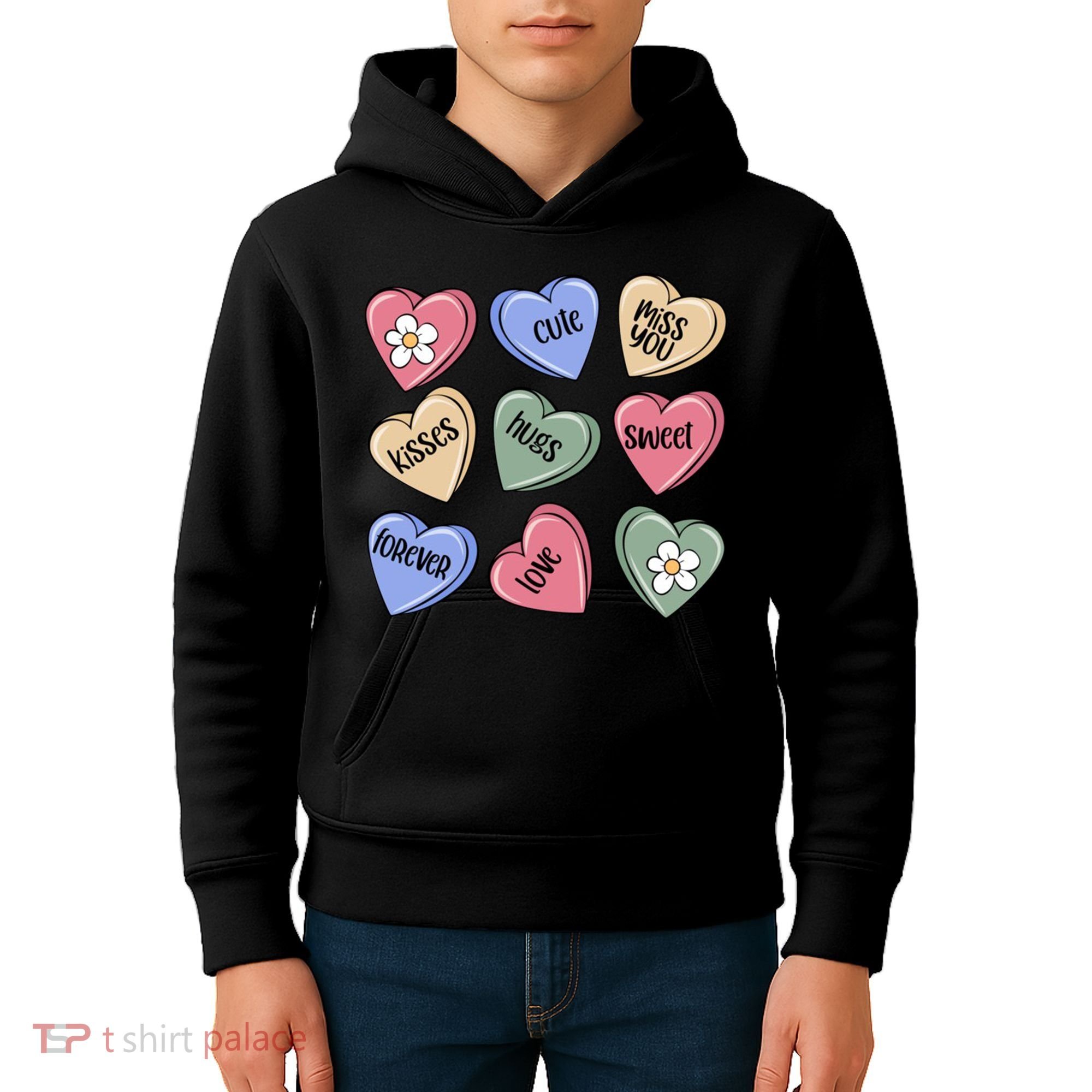 Valentine Candy Hearts Cute Gift Kids Hoodie