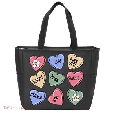 Valentine Candy Hearts Cute Gift Tote Bag