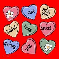 Valentine Candy Hearts Cute Gift Santa Hat thumb 1