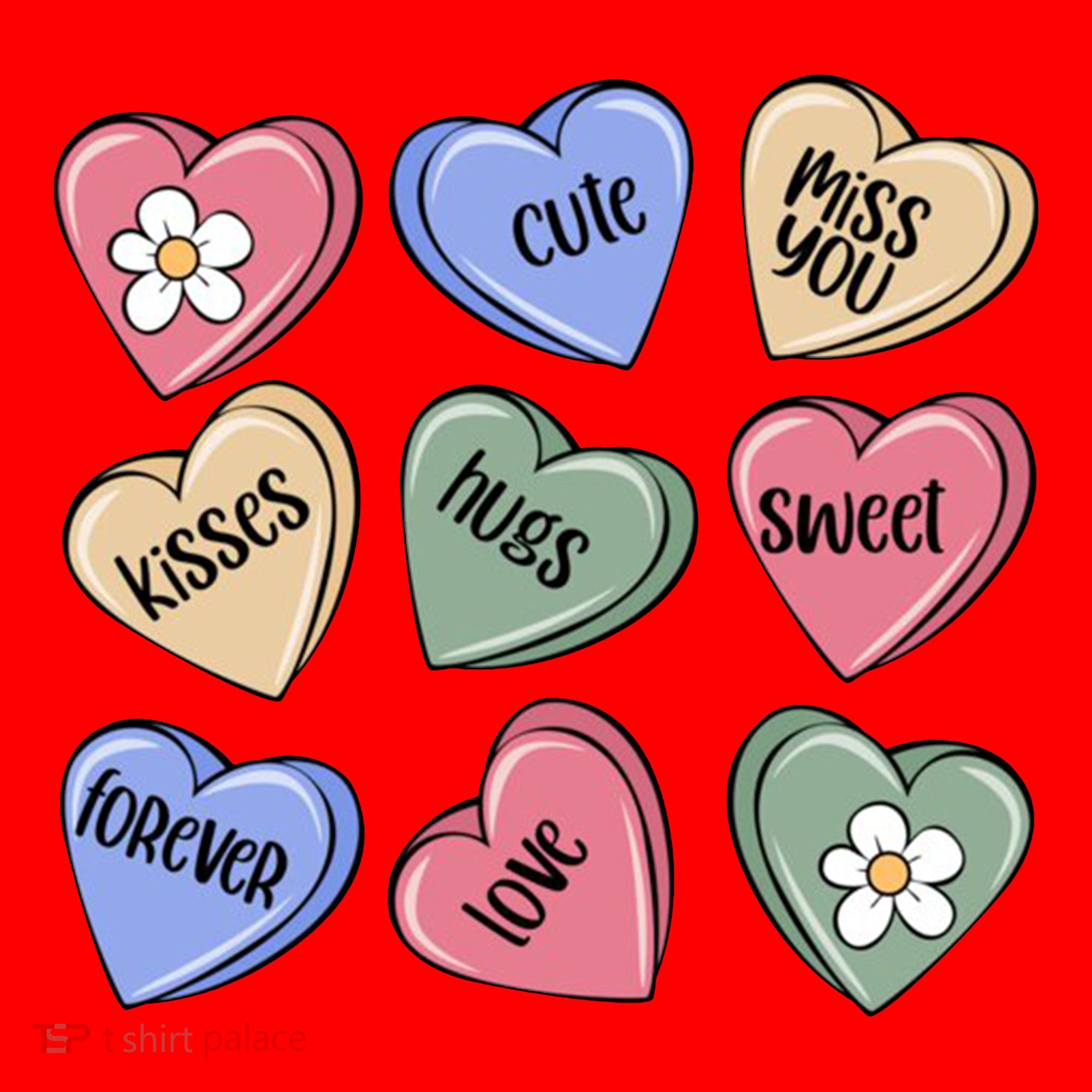 Valentine Candy Hearts Cute Gift Santa Hat