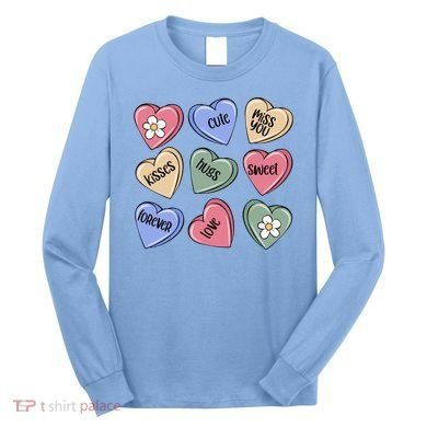 Valentine Candy Hearts Cute Gift Long Sleeve Shirt