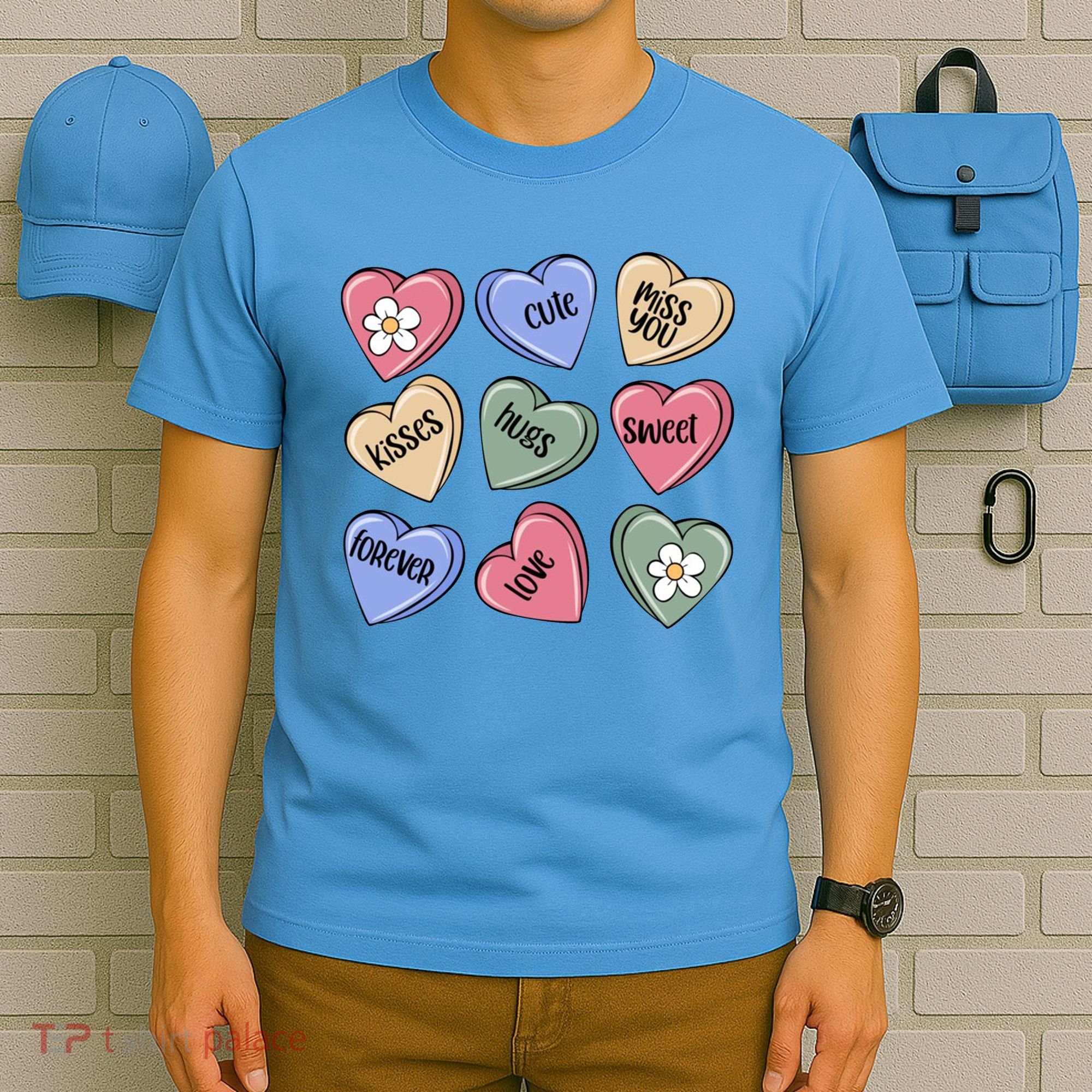 Valentine Candy Hearts Cute Gift T-Shirt