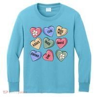 Valentine Candy Hearts Cute Gift Kids Long Sleeve Shirt thumb 0