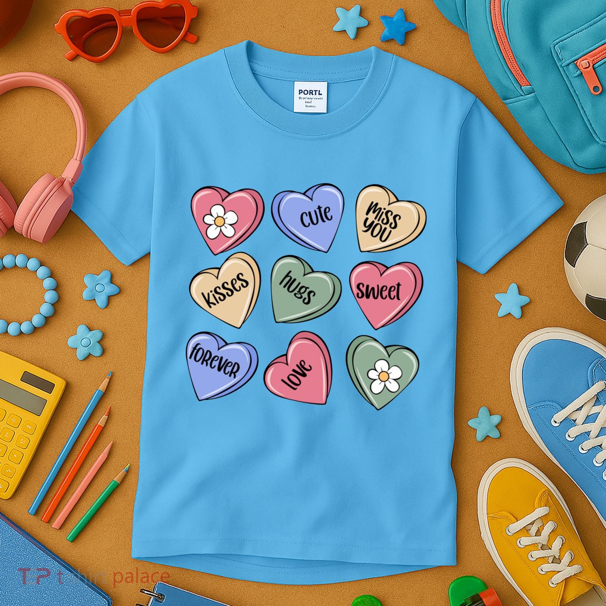 Valentine Candy Hearts Cute Gift Kids T-Shirt
