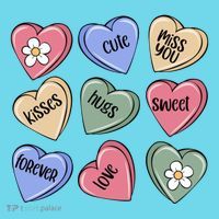Valentine Candy Hearts Cute Gift Kids T-Shirt thumb 4