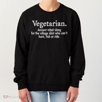 Vegetarian Cant Hunt Fish Funny Women's Sweatshirt thumb 0