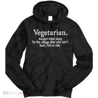 Vegetarian Cant Hunt Fish Funny Tie Dye Hoodie thumb 0