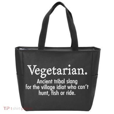 Vegetarian Cant Hunt Fish Funny Tote Bag