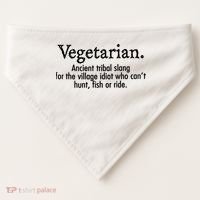 Vegetarian Cant Hunt Fish Funny USA-Made Doggie Bandana thumb 0